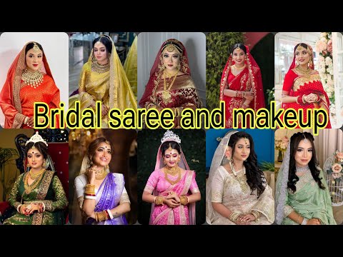 Pretty Bridal look in saree with stunning jewellery ideas #bridal #makeup #saree #jewellery