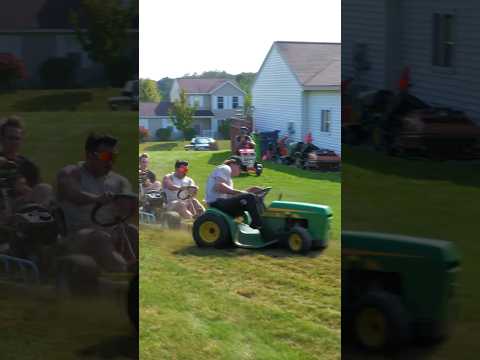 He cuts the lawn by DRIFTING