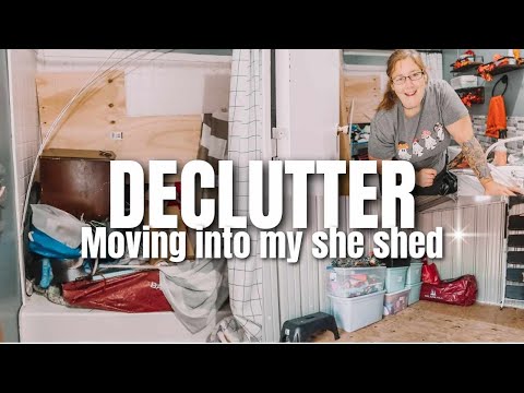 EXTREME DECLUTTER WITH ME | MOVING INTO MY SHE SHED | KIMI COPE