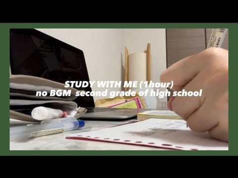 【STUDY WITH ME 】ASMR (1hour) (no BGM)/一緒に勉強しよう！#studywithme #勉強垢#勉強