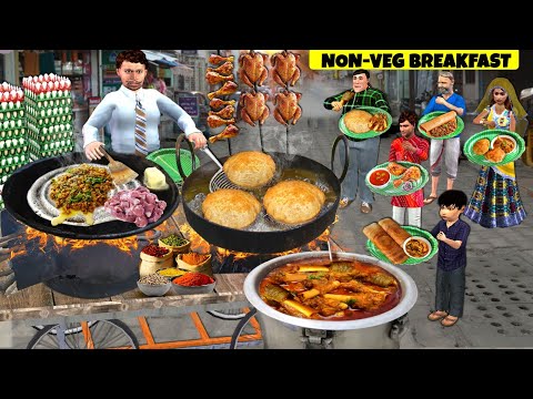 Dosa Mutton Paya Street Food Non-Veg Breakfast Street Cart B-Tech Chef Hindi Kahaniya Moral Stories