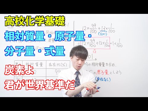 【高校化学基礎】物質量と化学反応式①② ～相対質量・原子量・分子量・式量〜