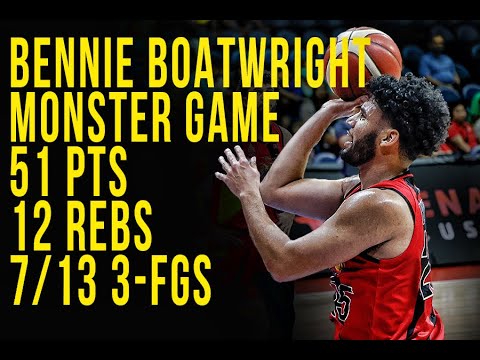 PBA UPDATE BENNIE BOATWRIGHT MONSTER GAME 51 PTS, 12 REBS, 7/12 3PT FGS