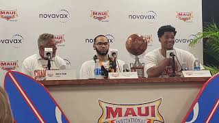 Video: #Auburn coach Bruce Pearl, centers Johni Broome & Dylan Cardwell after winning #Maui title.