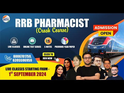 🆕RRB Pharmacist Crash Course | Admission Open | Live Classes Starting From 1 August #rrbpharmacist