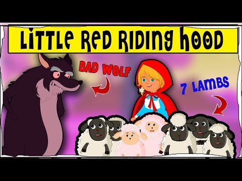 Little Red Riding Hood  || Big Bad Wolf and Seven lambs - Sugar tales English stories,