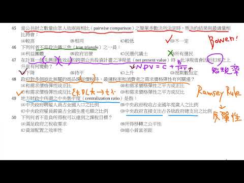 公職考試解題 - 111年度地方特考四等財經廉政經濟學概要與財政學概要選擇題 5/5