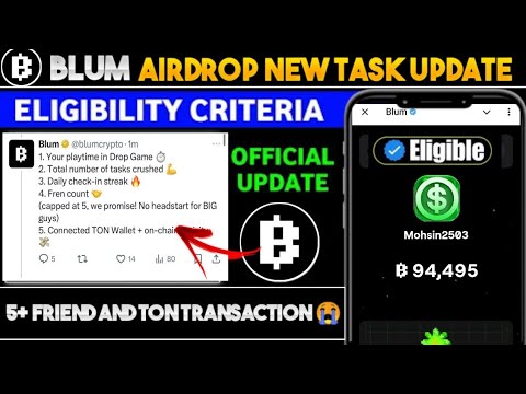 Blum Airdrop Eligible criteria| Blum Airdrop & ListingDate Confirm | Blum Withdrawal | Crypto