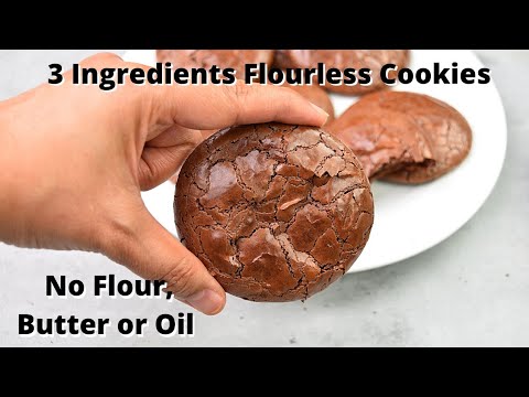 3 Ingredients Chocolate Cookies Without Flour Butter or Oil