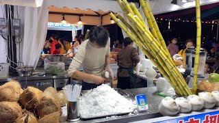 广西南宁夜市人山人海，漂亮的灯光景色，众多美食聚集地，还有好玩的娱乐项目