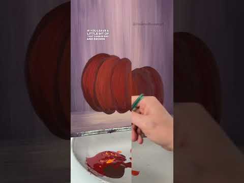 [clip] Highlighting and shading the red pumpkin 🎨 #paintingtips #tipsandtricks #howto #easypainting