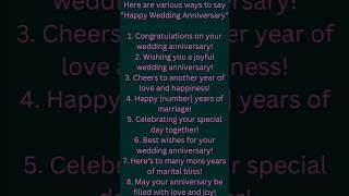 Happy anniversary 💍 say in different ways #happyweddinganniversary #viralvideo #letslearnenglish