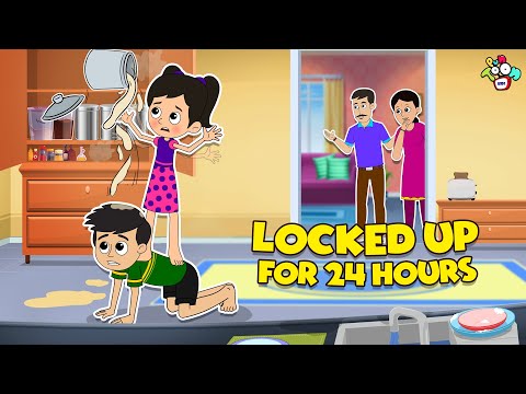 Locked Up For 24 Hours | गट्टू चिंकी का Challenge | Fun and Learn Story | PunToon Kids Hindi