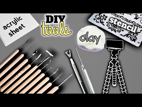 DIY 10 *craft tools*|sculpture tools |tripod |clay|etc |@nazuart