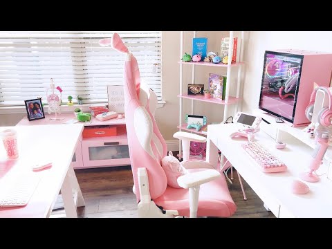 Pink Kawaii Gaming Room and Updated Desk Tour