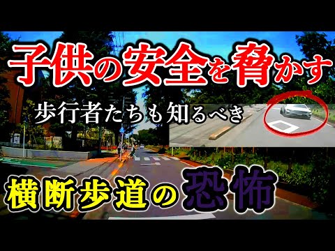 【ドラレコ】横断歩道で子供たちを後続車の危険から守る瞬間を捉えた映像