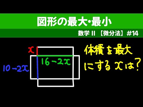 図形の最大・最小【数II 微分法】#１４