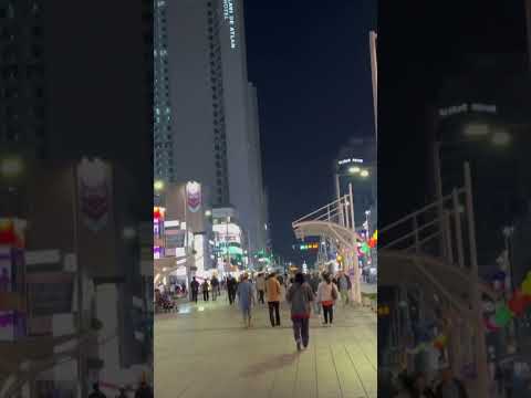 Gunam-ro is a vibrant street with a wide pedestrian walkway in Haeundae, Busan, South Korea!#travel