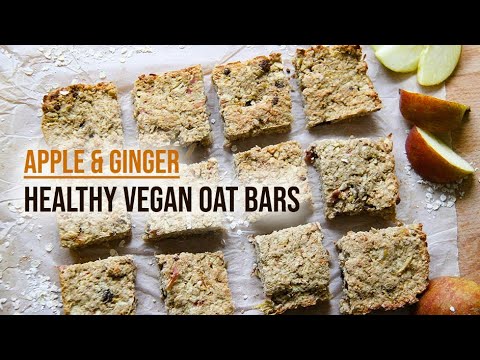 Apple & Ginger Oat BARS - SUPER HEALTHY vegan recipe