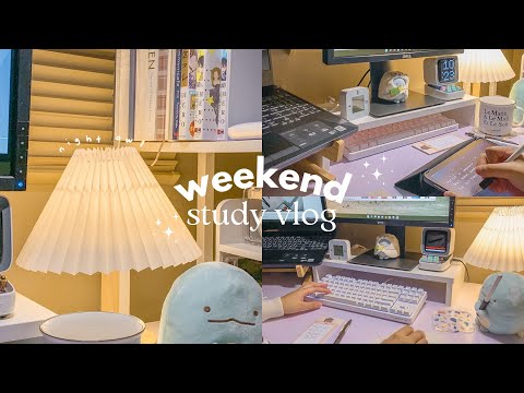 weekend study vlog 🧸 lots of studying, night owl architecture student edition