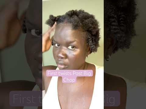 First 2-Strands Twisting Post BIG CHOP (1 Year Hair Growth)  #shorts #shortvideo #4chair #haircare