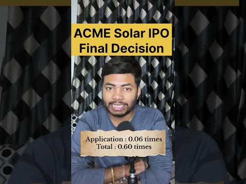 ACME Solar IPO Final Decision🔥| Latest IPO GMP #ipo #buyback #shortsfeed #hyundai