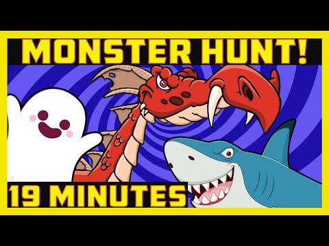 19 MINS We're Going on a Monster Hunt: Ghost Hunt, Shark Hunt, Dragon Hunt, Freeze Dance brain break