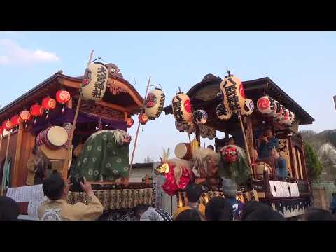 引田三社祭(最後の競り合い)  一の谷児童館前