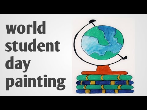 World Students Day Painting/World Students Day Poster Easy Steps/How to draw Students day poster