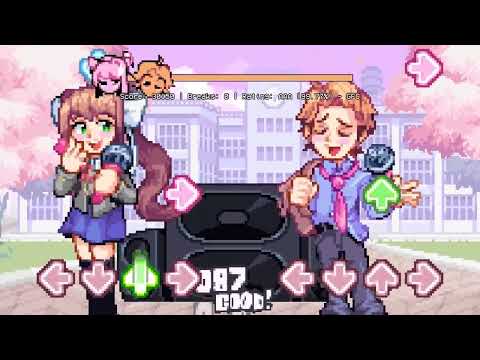 FNF MOD:Doki Doki Takeover Plus Update - Your Reality v2 (Walkthrough/Senpai Vs Monika /HARD)