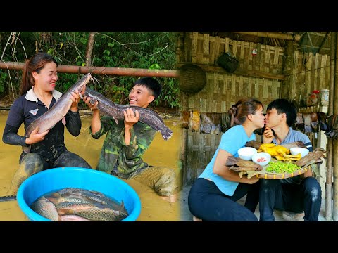 FULL VIDEO: Linh and Dần happy life from picking vegetables, catching fish and selling at the market