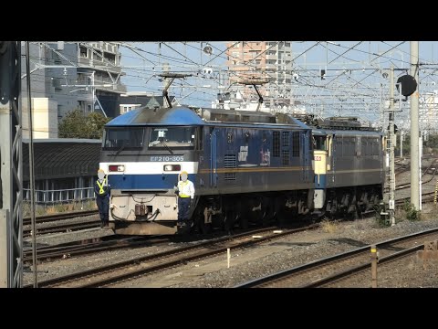 EF210+EF65（ムド）編成の機回しを撮影しました。（R6.11.14）