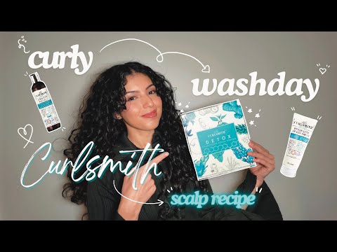 CURLSMITH SCALP RECIPE REVIEW ON LOW POROSITY CURLY HAIR | Full Curly Washday Routine | Hebarrietty