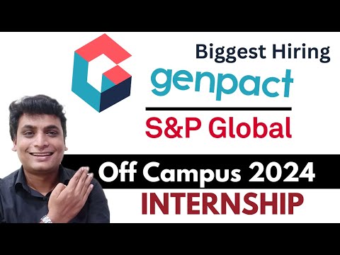 Off Campus 2024 ! Genpact S&P Biggest Hiring For Internship ! SDE Role Python JS