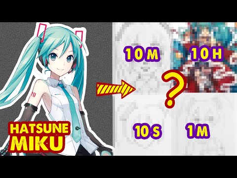 [Christmas Ver] Drawing Challenge: HATSUNE MIKU in 10S, 1M, 10M, 1H