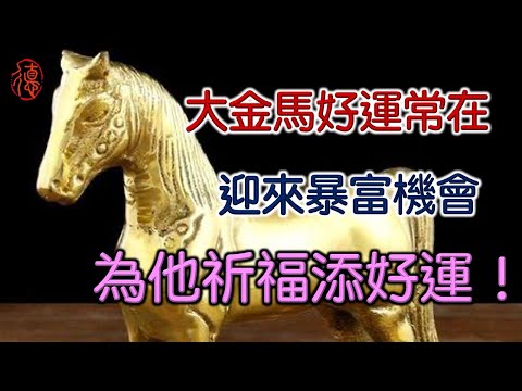 大金馬好運常在，迎來幸福之花盛開、事事順心！為他祈福添好運！