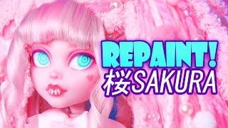 Repaint! Sakura Pink Draculaura Monster High Custom OOAK Doll