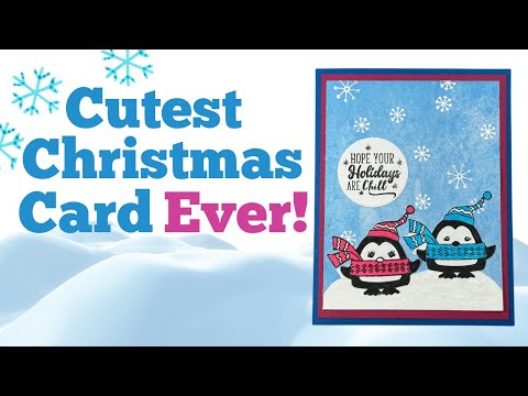 Make this adorable Christmas card! #cleanandsimplechristmascards #Christmascards