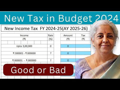 New Income tax slab rates FY 2024-25(AY 2025-26) in Budget 2024 of Modi Govt | FM Nirmala Sitharaman