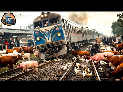 Animal collisions with trains - Heavy Equipment Fails Compilation - Heavy Machinery #54