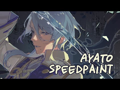 genshin impact - ayato speedpaint