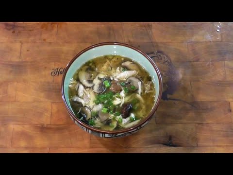 Homemade chicken and mushroom ramen