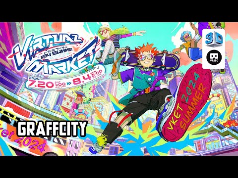 【VR Chat】Virtual Market 2024 Summer: Groove Ground GraffCity 【VR180 8K 3D】