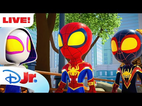 🔴 LIVE! NEW SPIDEY FULL EPISODES & SHORTS | Marvel's Spidey and his Amazing Friends | @disneyjr