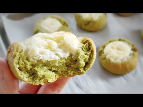 抹茶冰乳酪司康曲奇，最爱的下午茶点心|Matcha Cream Cheese Scone Cookies,  perfect with coffee or tea