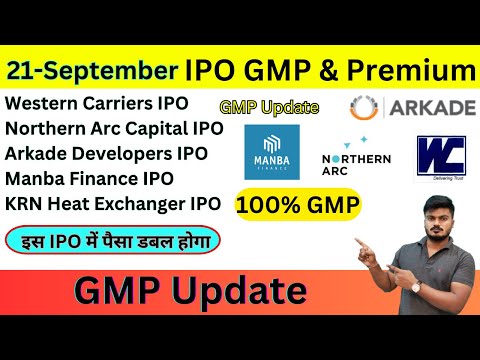 Manba Finance IPO GMP | Northern Arc IPO GMP | Arkade IPO | KRN Heat IPO GMP | GMP Today