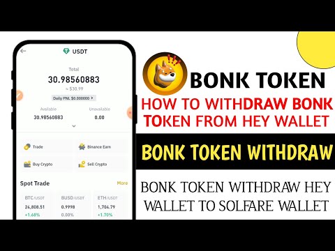 How to withdraw bonk token on hey wallet || Bonk token withdraw and swap to usdt Solfare wallet