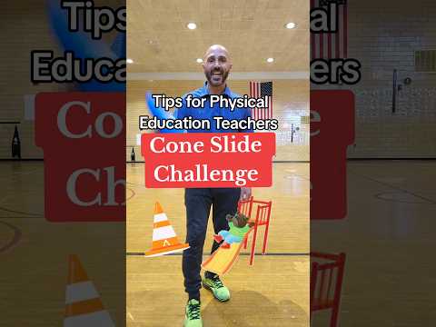 "Cone Slide Challenge" Kick your way to victory! 👟 🏆 #physicaleducation #physed #pe #shorts