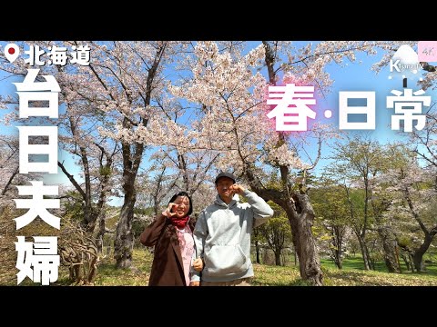 春天賞櫻~台日夫婦日常【北海道の生活】打掃‧札幌藥妝‧日本老公料理‧咖哩飯｜Japan Couple Vlog in Hokkaido｜4K