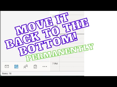 Move Outlook modules from left to bottom (Permanent fix)